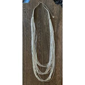 QT Southwest 30 Strand Liquid Sterling Silver Layered Necklace 18-21” Cones